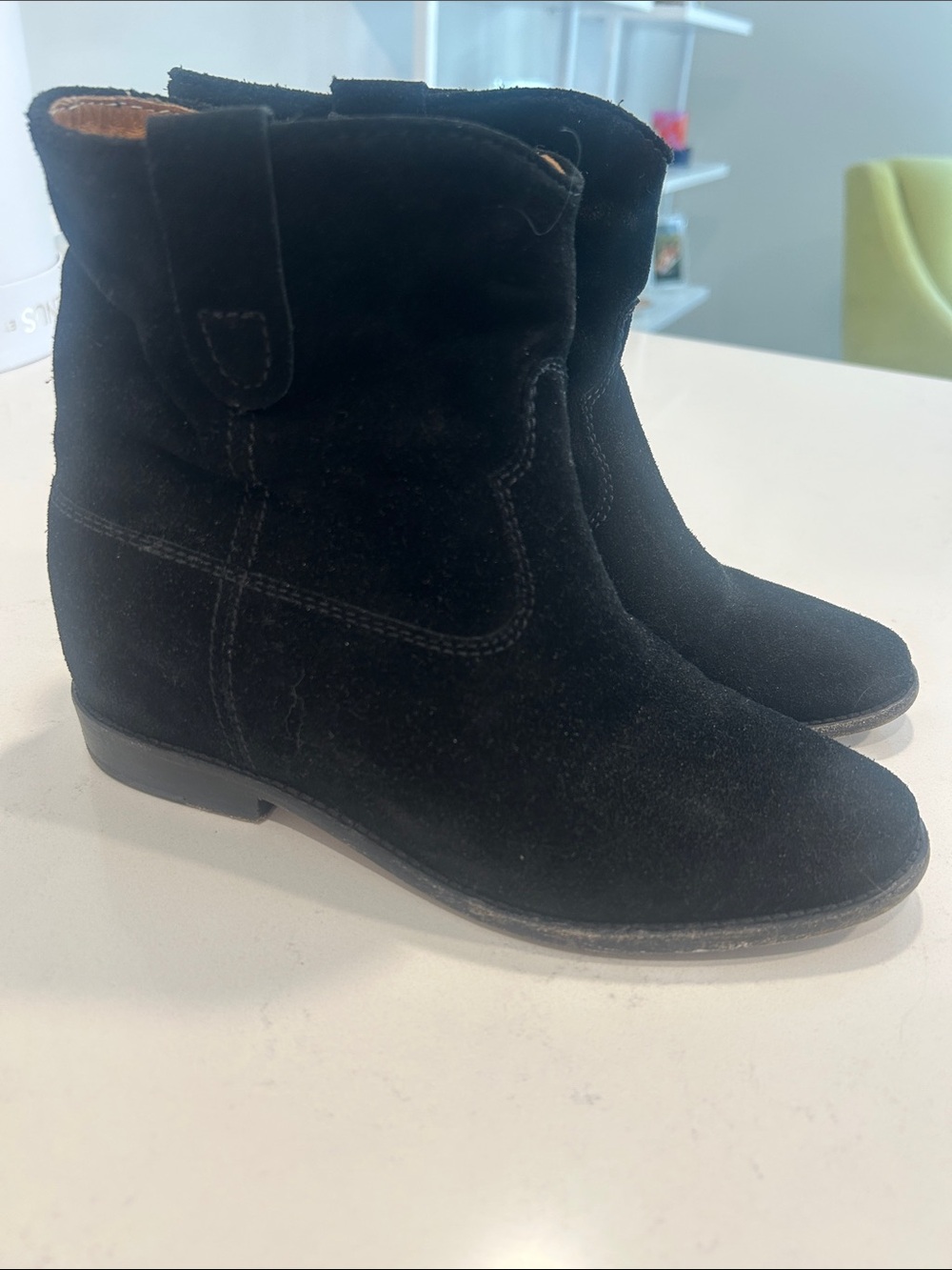 Isabel Marant black suede slouchy boots